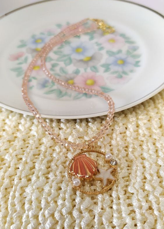 Colar Cristal Pingente Praia