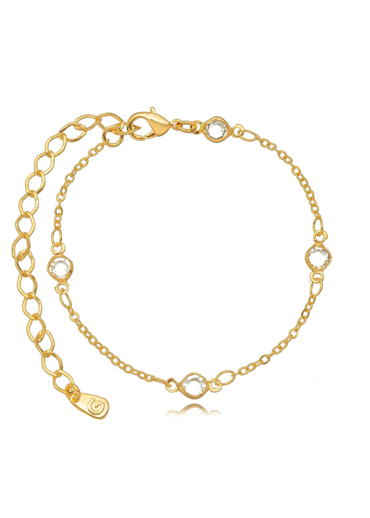 Pulseira Cristais dourada
