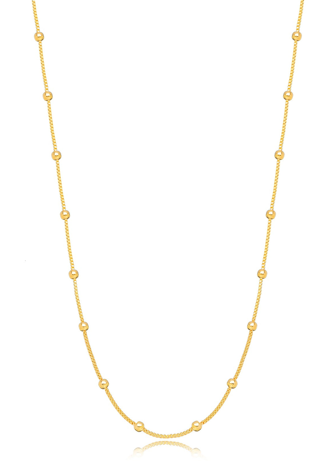 Colar longo Bolinhas dourado