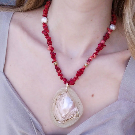 Colar Coral Concha