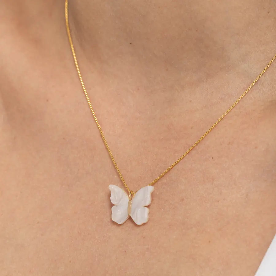 Conjunto borboleta branca