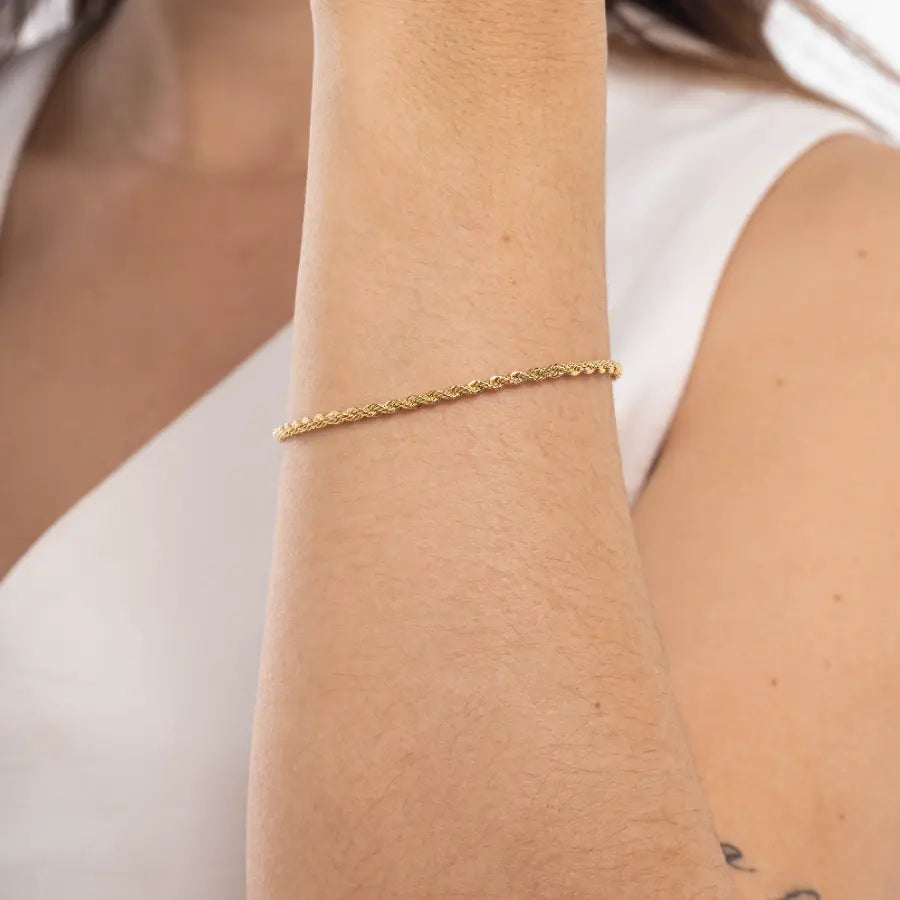 Pulseira Cordão Baiano dourado