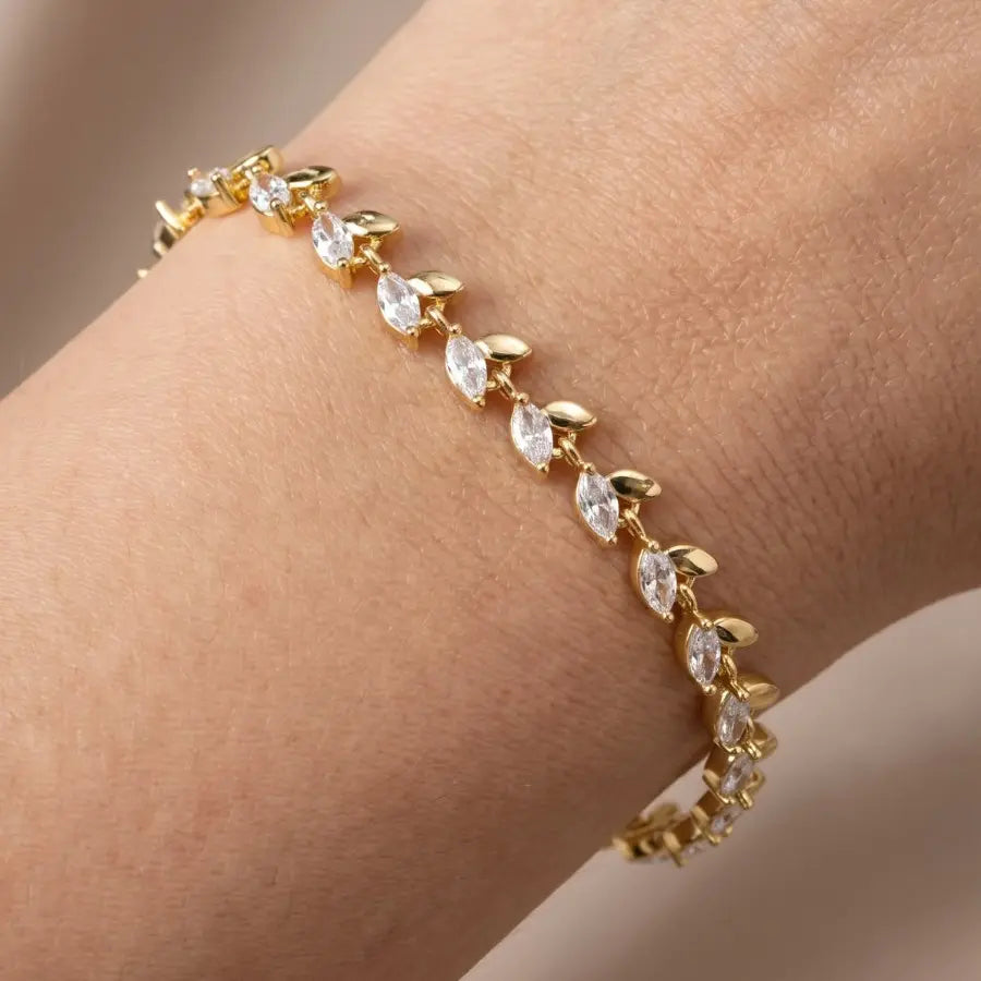 Pulseira Folha com zircônia